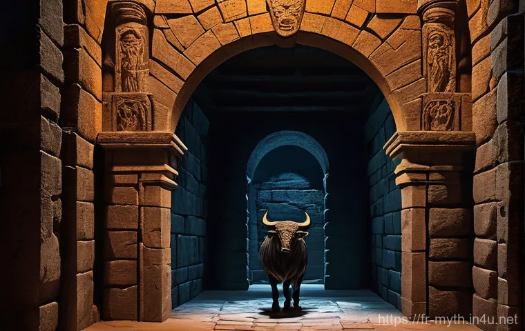미노타우로스와 미궁 전설 - **Prompt 1: The Minotaur in the Labyrinth**
    "A fearsome Minotaur, a creature with the powerful, ...