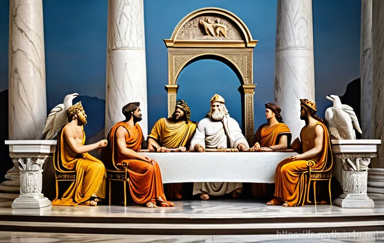제우스 신화와 상징 - **Prompt:** A symbolic depiction of Zeus's enduring influence, without directly showing Zeus himself...