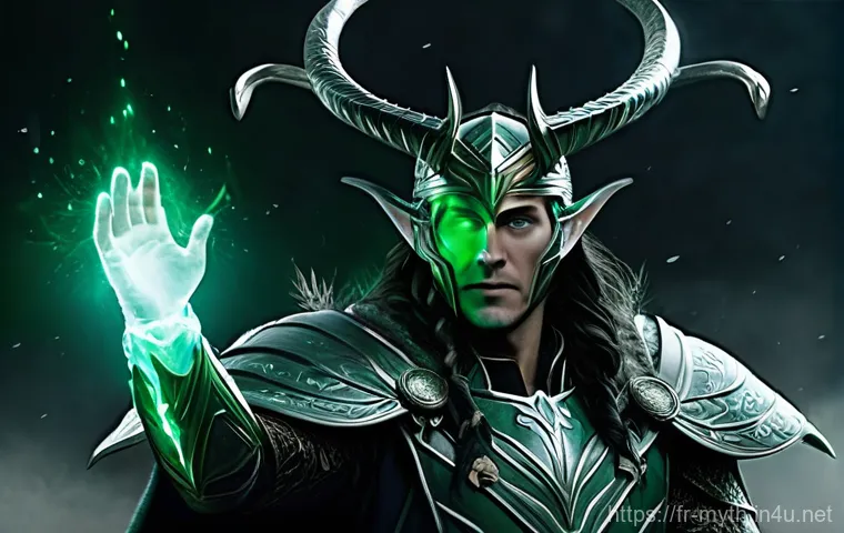 발두르의 죽음과 예언 - **Prompt:** A dramatic and conspiratorial image capturing Loki's cunning. Loki is disguised as an el... 발두르의 죽음과 예언 - **Prompt:** A dramatic and conspiratorial image capturing Loki's cunning. Loki is disguised as an el...