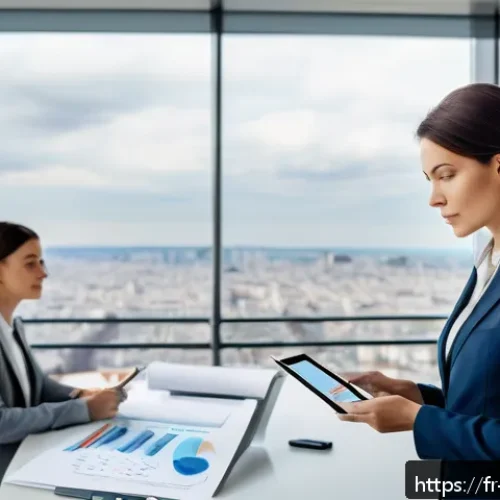 아테나의 지혜와 전략 - A serene modern office scene with a diverse group of professionals engaged in strategic planning. Th...